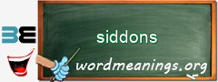 WordMeaning blackboard for siddons